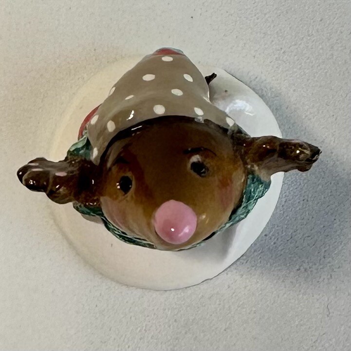 Wee Forest Folk MO-04a Mole's First Snow - Red Pants (Retired) * MINT*