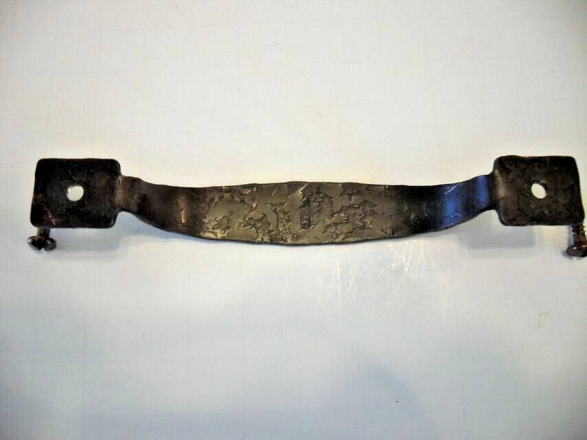 Vintage Nos Hammered Copper Rustic Iron Drawer Pull Cabinet Handle Stanley W1254
