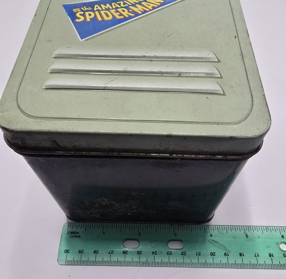Marvel Amazing Spiderman Tin Type Locker-2000 - No Handle & Some Rust. 12x4x4