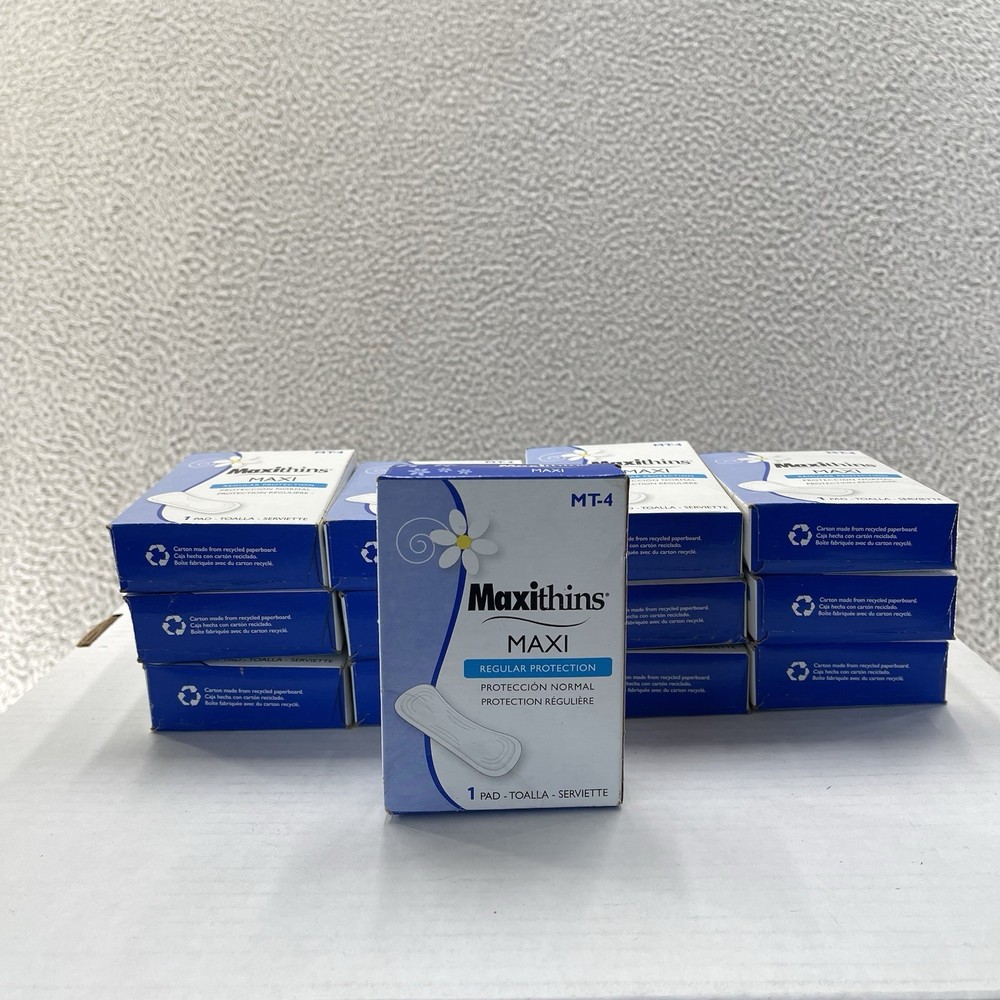 Hospeco Maxithins Regular Protection Maxi Pad #4 Box Vending Machine 13 Boxes