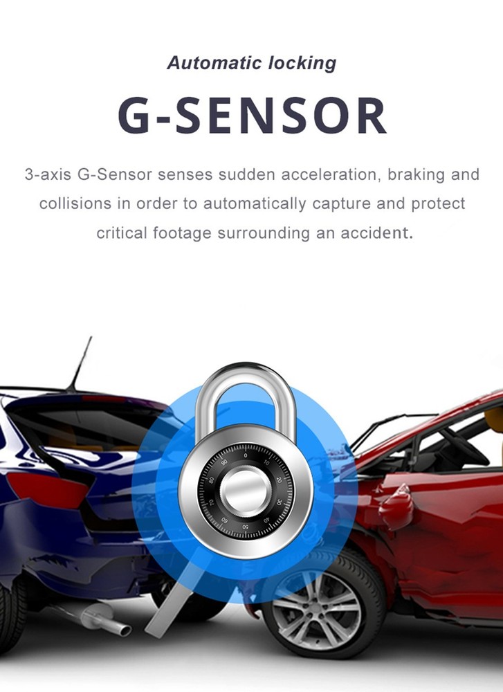 Dash Camera Car DVR Video Recorder Dual Lens Navigation G-sensor ADAS G-sensor