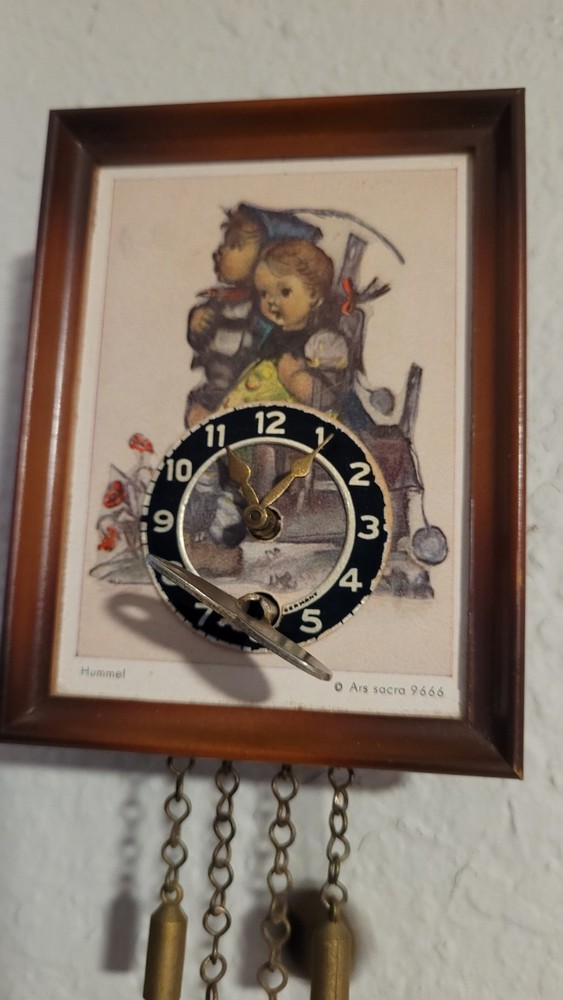 Hummel Mini Pendulum Clock West Germany Box Key Pendulum Vintage Working
