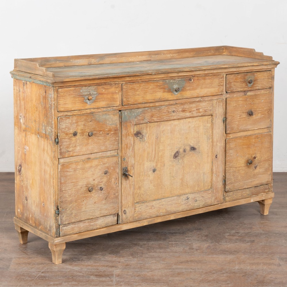 19th Century Swedish Rustic Pine Sideboard Console