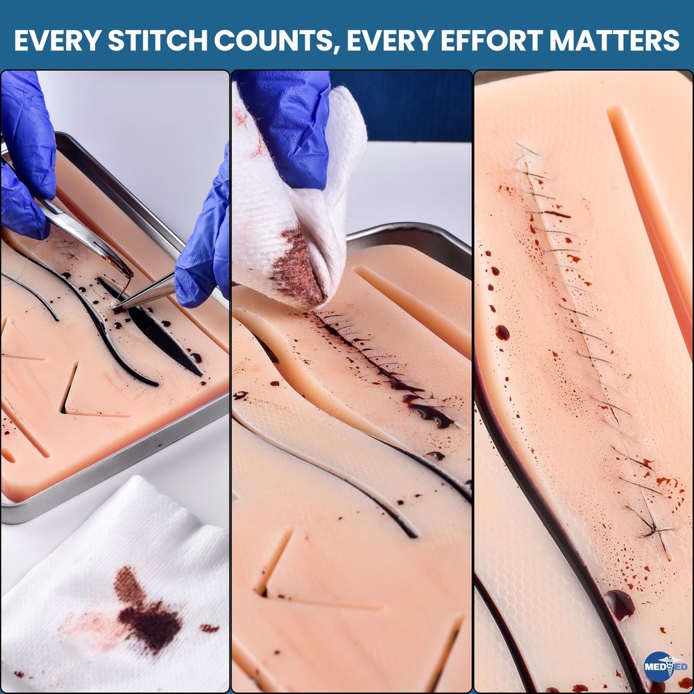 MEDED Suture Practice Kit with Blood | Realistic Complete Suture Practice Kit...