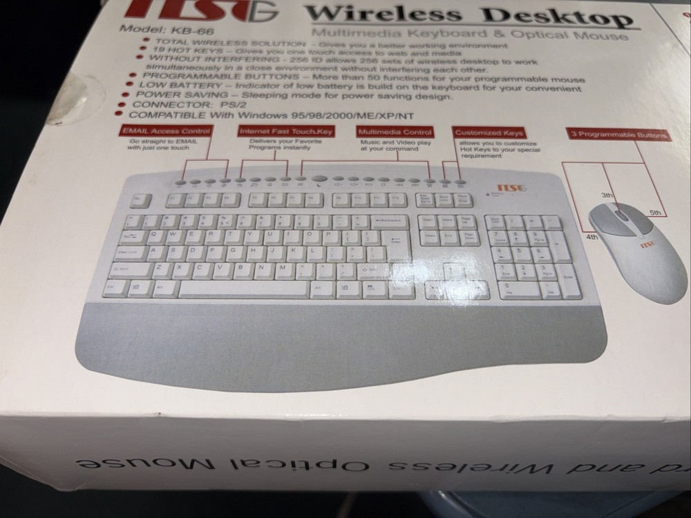 ITSG Wireless Desktop Multimedia Keyboard & Optical Mouse Model KB-66