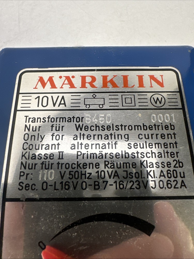 HO - Marklin 6450 Transformator 10VA/110V Transformer