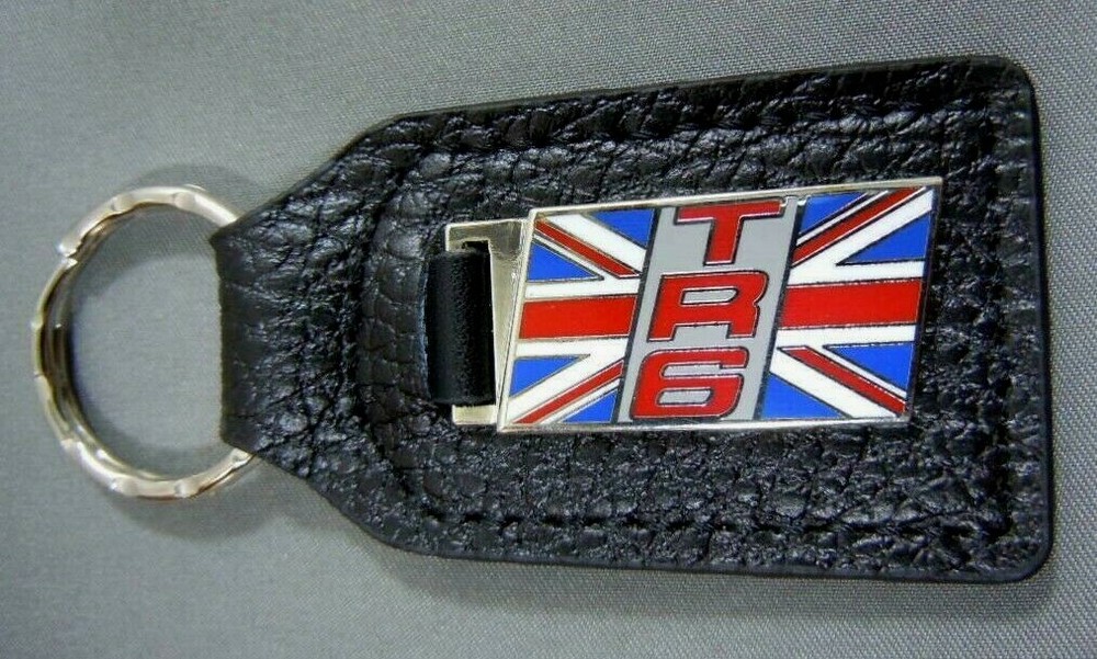 TRIUMPH TR6  Leather Key Fob Key Ring