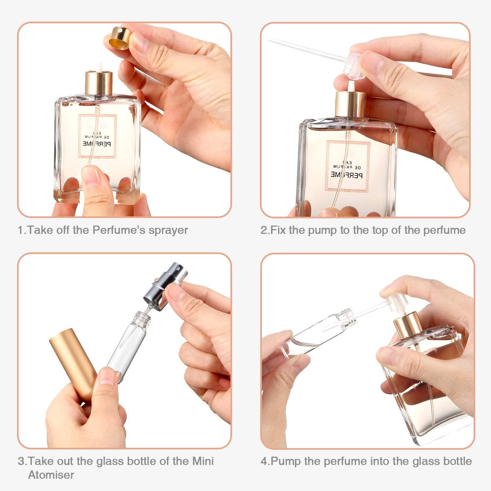 10 Pcs Refillable Perfume Atomizer Perfume Bottle Travel Bulk Portable Mini 5 Ml
