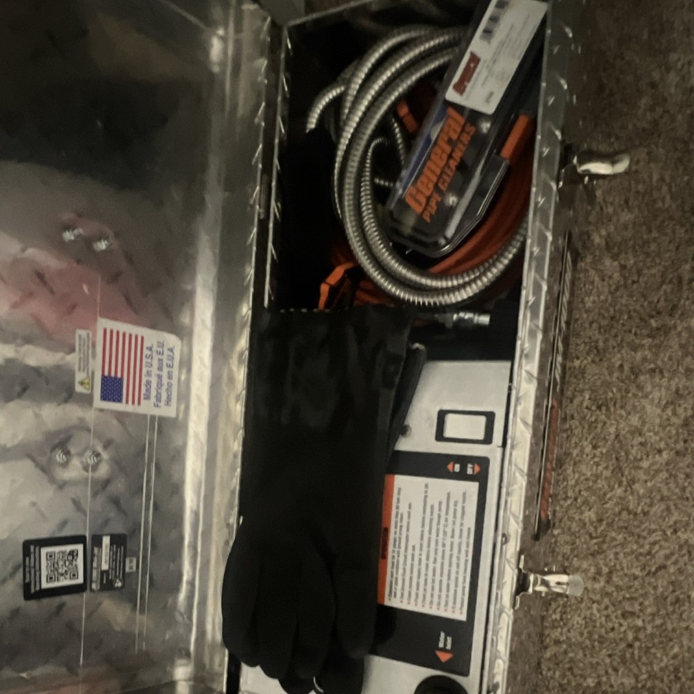 General Pipe Cleaners Metal Tool Box With Handle Lockable Brushed Silver