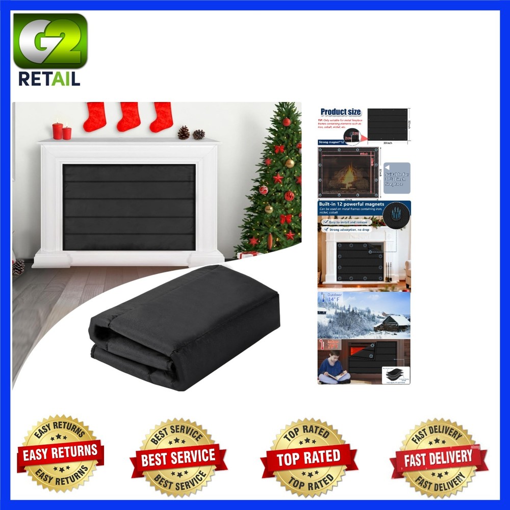 Thickened Magnetic Fireplace Blanket - 39''x32'' for Total Draft Protection