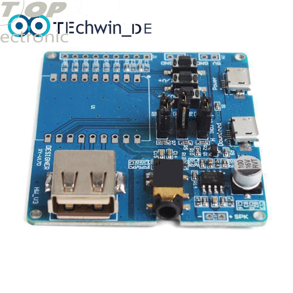 Mini MP3 Serial Voice Control Module MCU IO Control SD/TF Card Sound Module