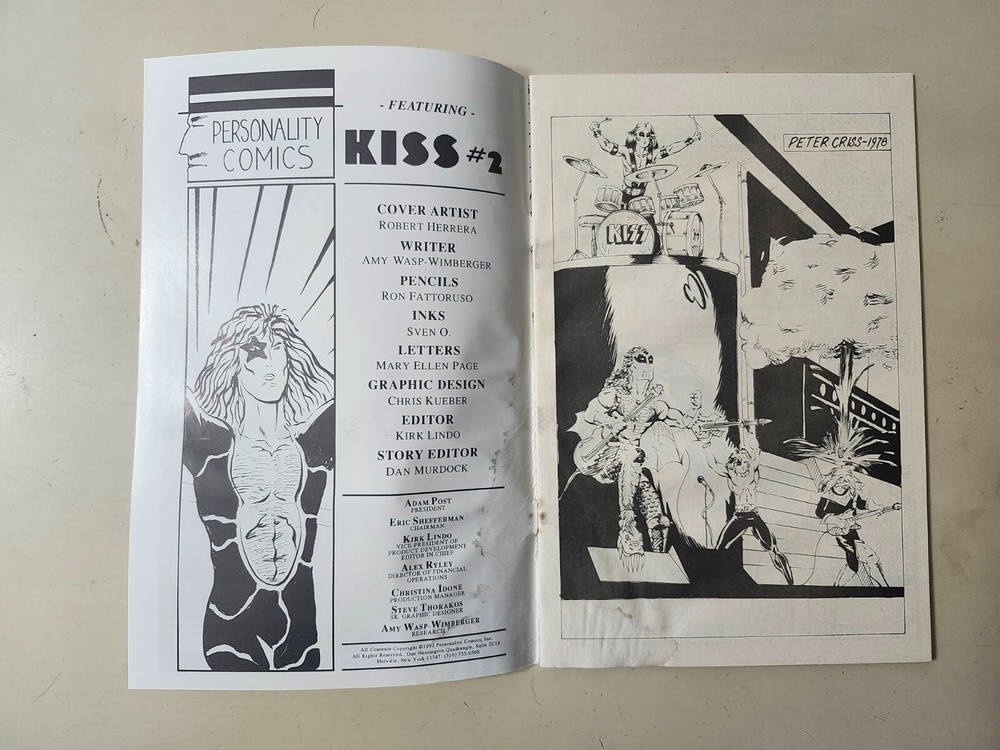 KISS Vintage Personality Comics Present #2 Unauthorized Biography Comic STAIN