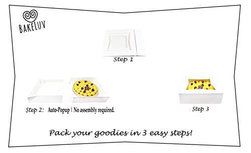 9x9x2.5” Pie Boxes with Window | White 25 Pack | Bakery Boxes cake Boxes Cook...
