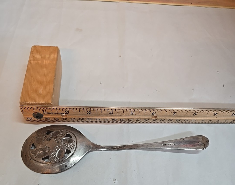 Vintage Sheffield England Silverplated Ornate Serving Spoon