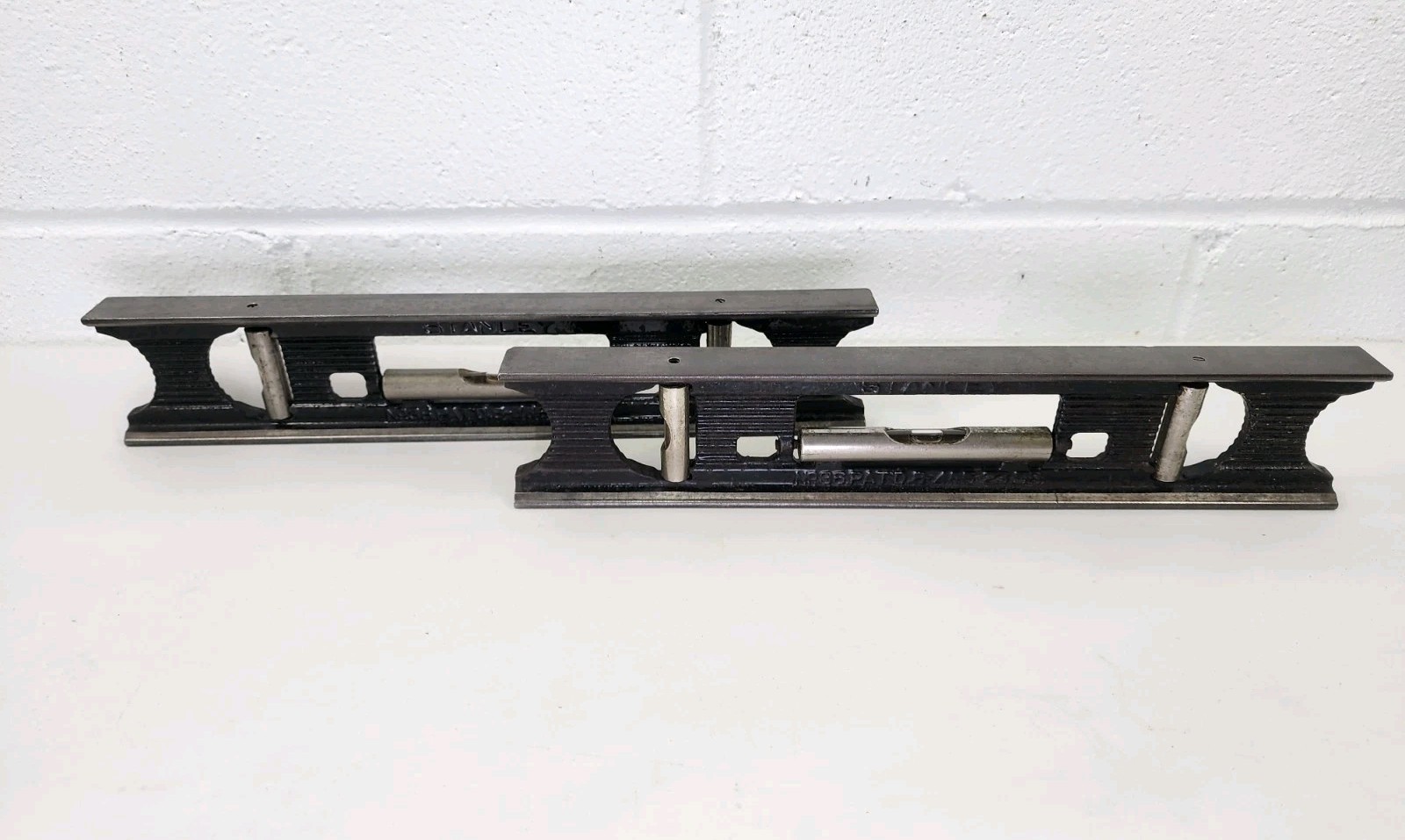 (2) Vintage Stanley No. 36 Cast Iron 12" Machinist Level