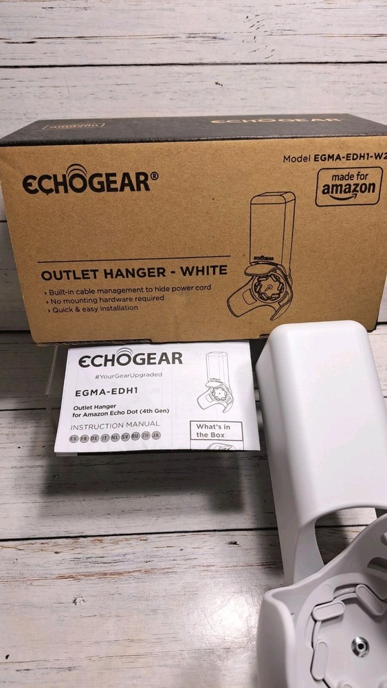 Outlet Hanger Amazon Outlet Hanger, White, for Echo Dot 4th generation