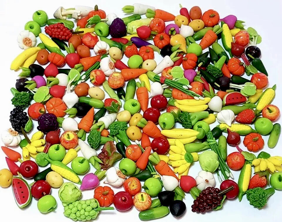 Barbi Dollhouse Miniature Food Tiny Coconuts Fruit Vegetable Ceramic Lot 👻🧲2pc