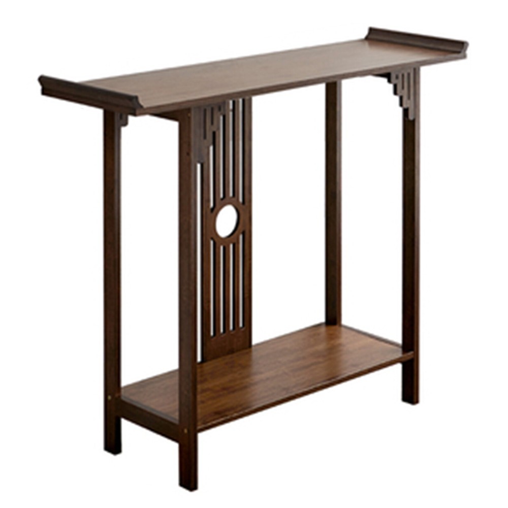 Chinese Style Vintage Console Table Sofa Side Table Bamboo Shelf Entryway Table