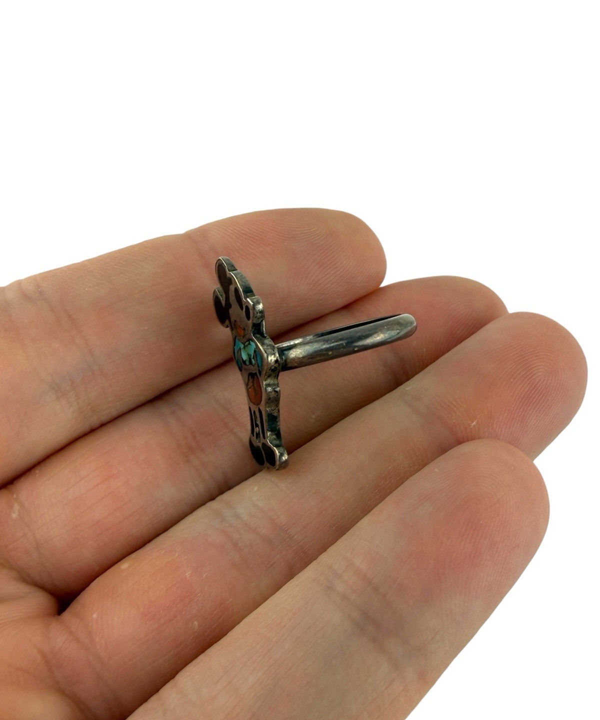 Vintage Mickey Mouse Sterling Silver Onyx/Coral Turquoise Ring & 2 Pendants