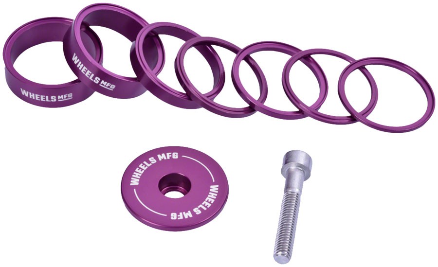 Wheels Manufacturing Purple StackRight Headset Spacer Kit | Precision 6061