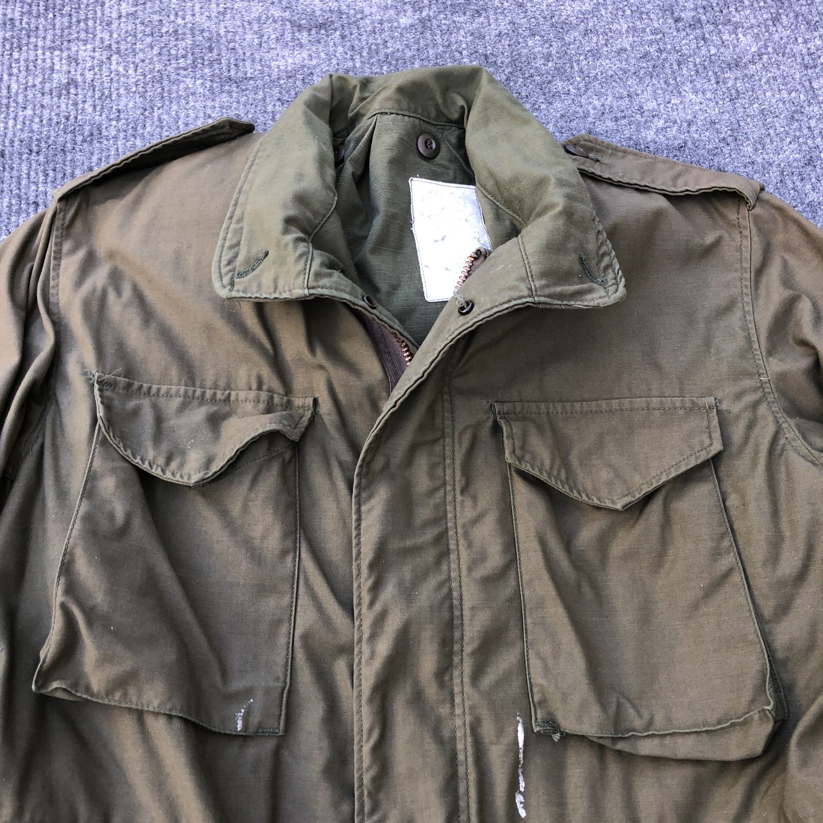 US Military Jacket Men Medium Regular OG 107 Field Coat Cold Weather Paint