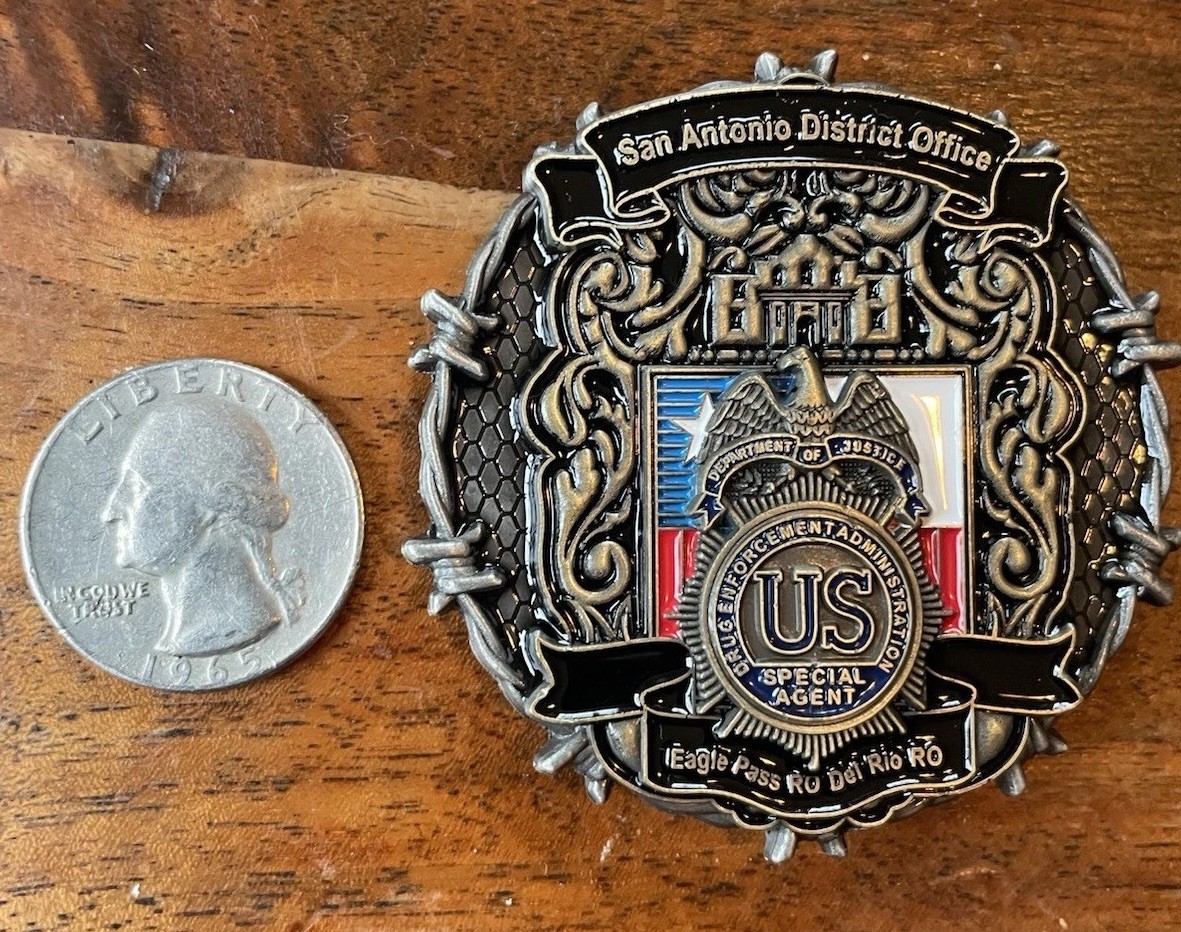 DEA Rare San Antonio District Office Challenge Coin. Most Detailed Coolest Coin