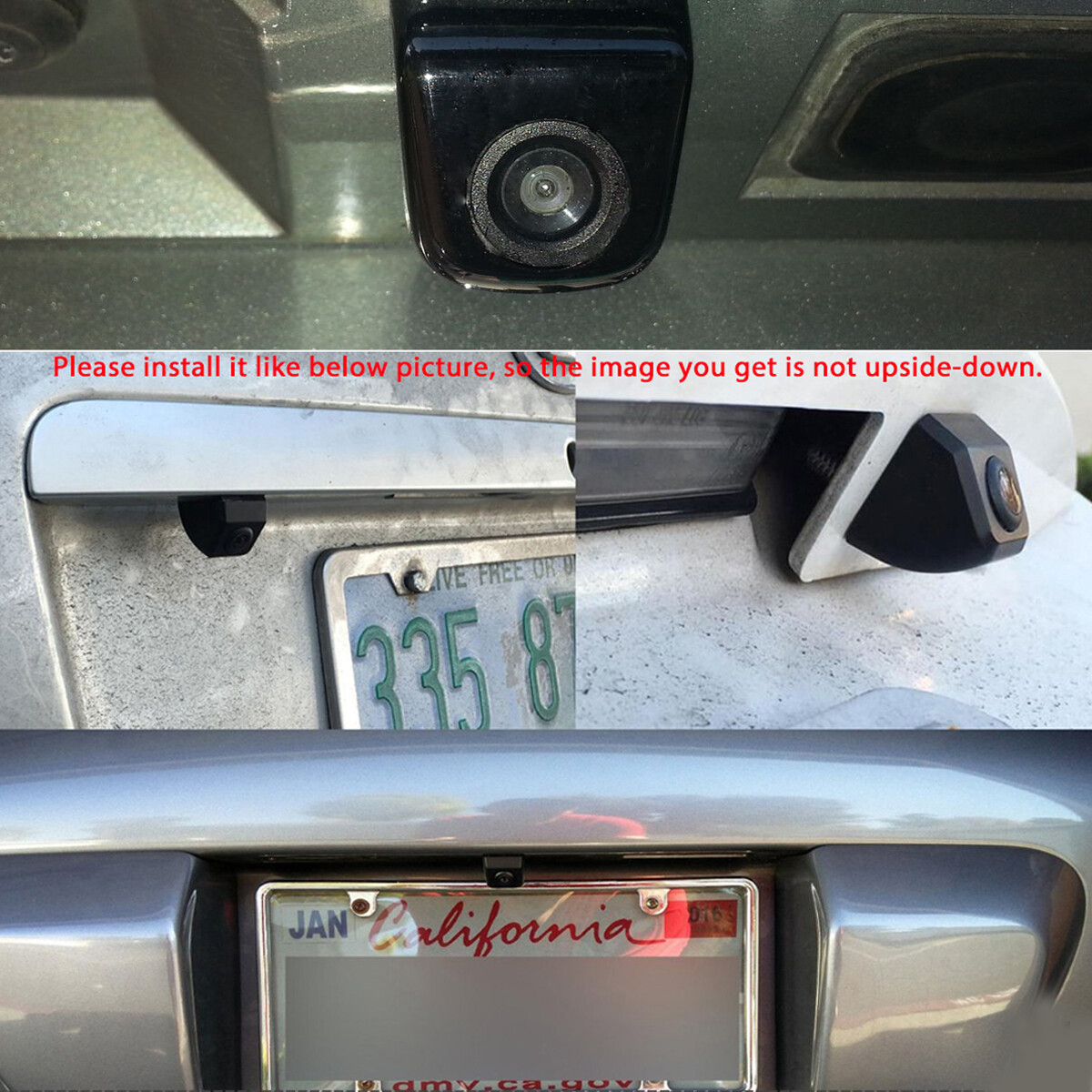 Car Rear View Backup Camera 170° View Angle Night Vision Waterproof 12v CMOS