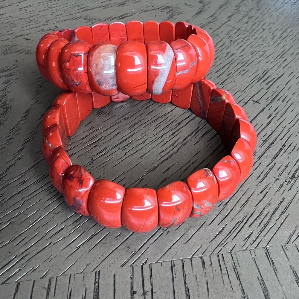 Red jasper soft bangle 6.5-7’ (one)