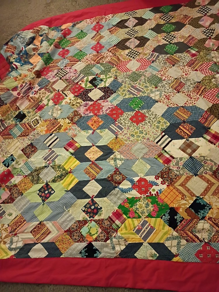 antique vintage crazy quilts 82" x86"