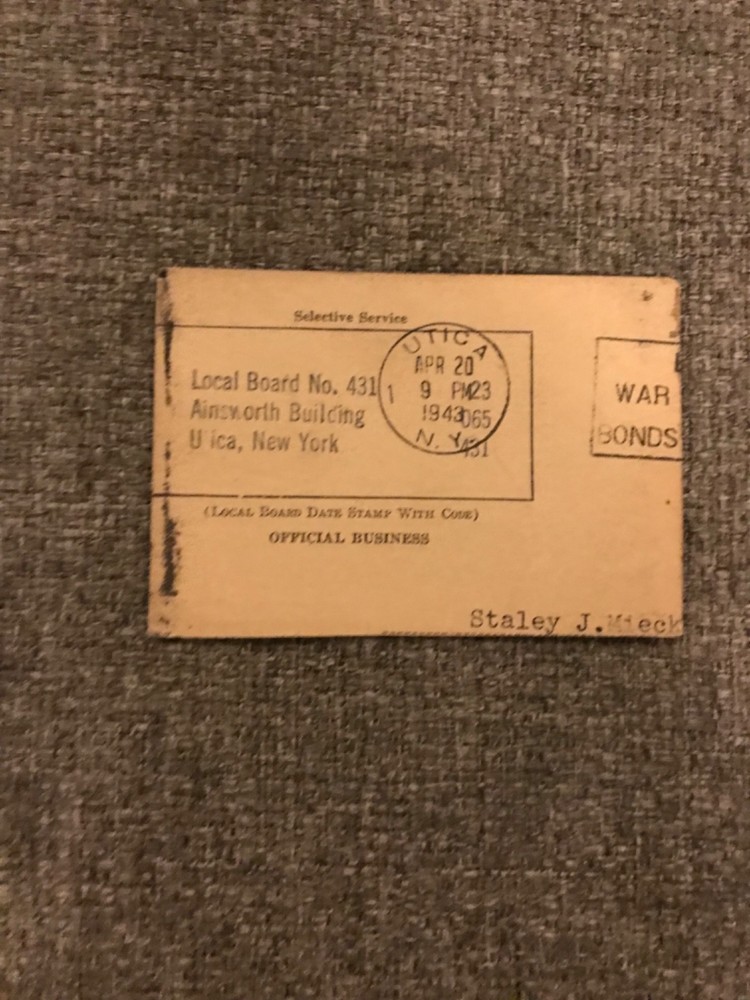 1943 Selective Service Classification Notice