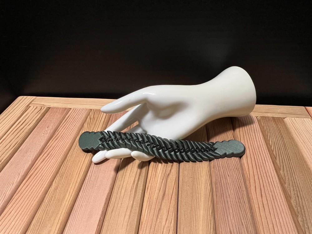 Dark Green Snake Skin texture Chotki/Plastic/handmade 3Dprinted Size 22cm 35gram