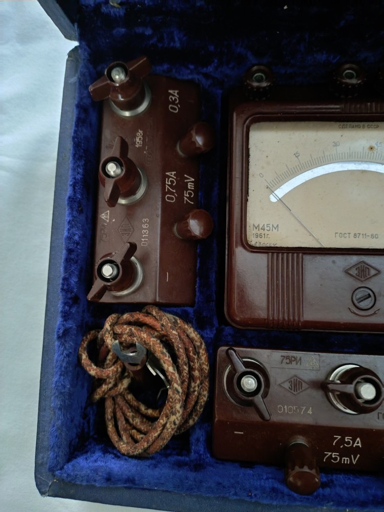 Rare Soviet Voltmeter Suitcase Set CHK-1 / ЧК-1