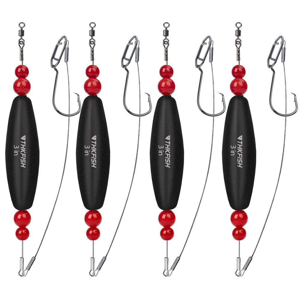 4Pcs Cigar Float Catfish Float Set Long Throw Round Hook Catching Drift Floats