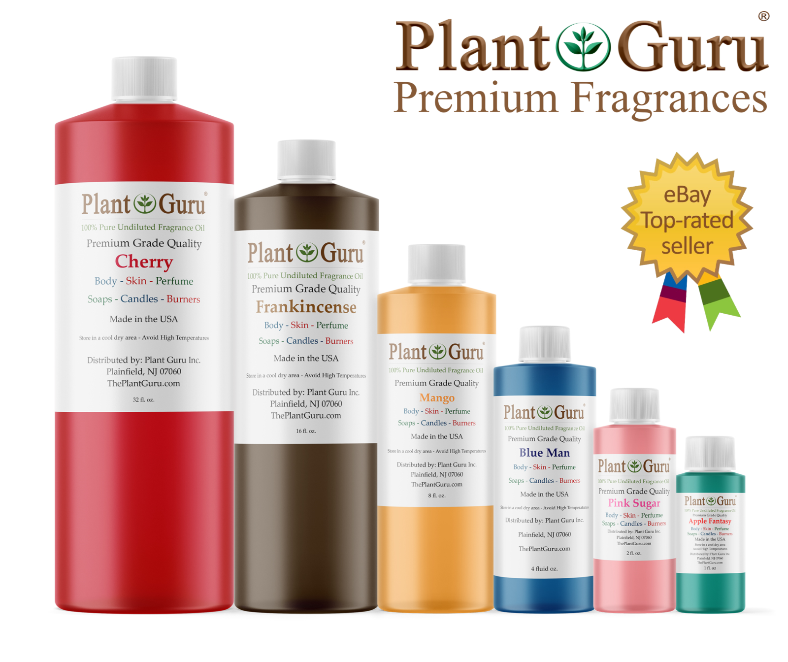 Fragrance Oil 2 oz. For Candle Soap Incense Making Burners Scented Oils Bulk Lot