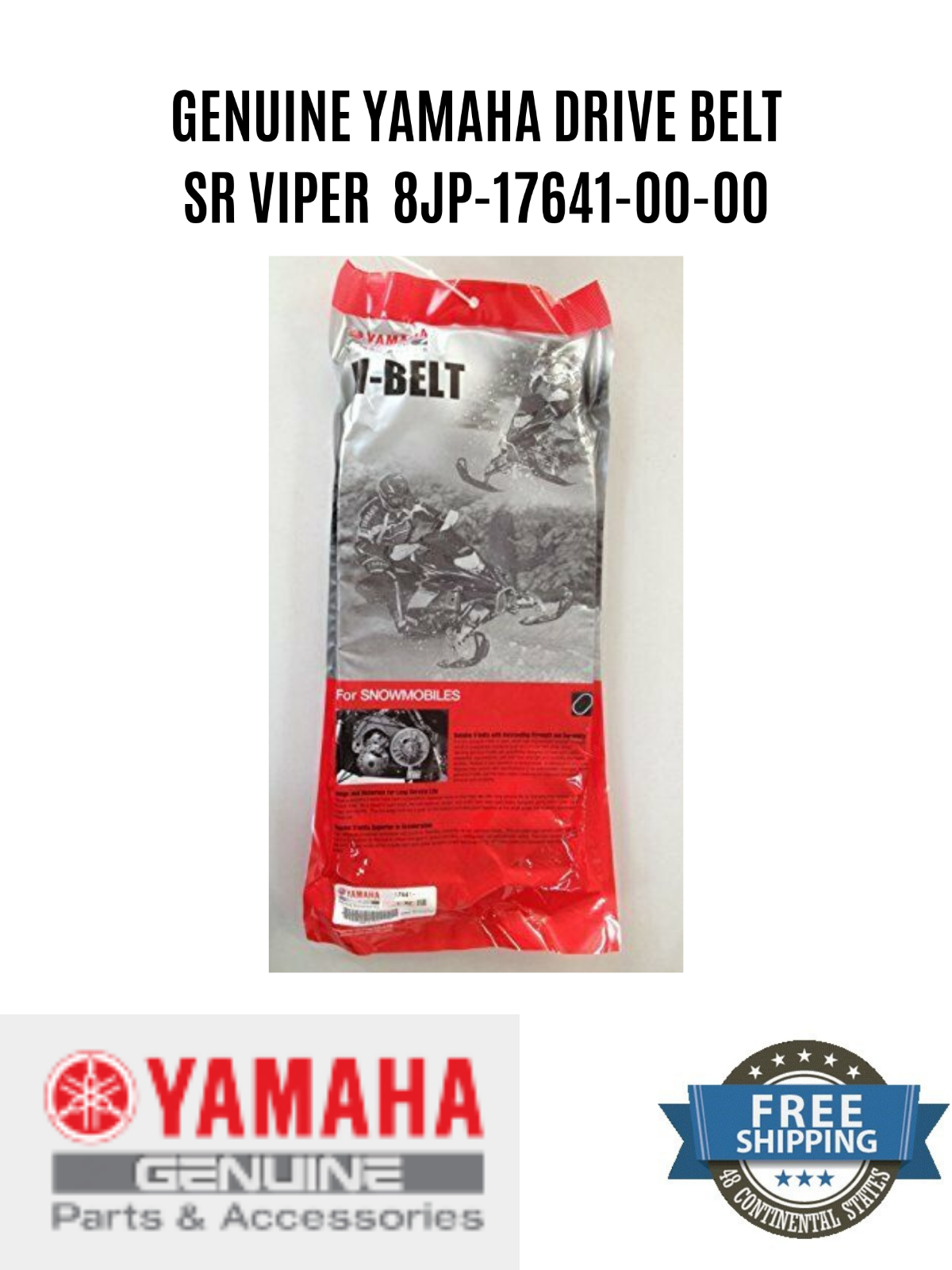 GENUINE YAMAHA SIDEWINDER SR VIPER SRX SNOWMOBILE DRIVE BELT 8JP-17641-01-00