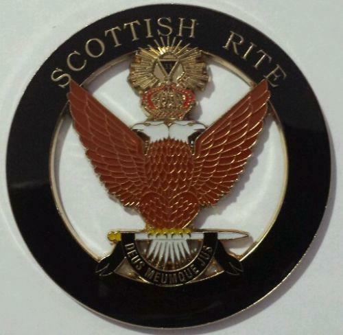Freemason Masonic Scottish Rite 33rd Degree Wings Up Car Emblem