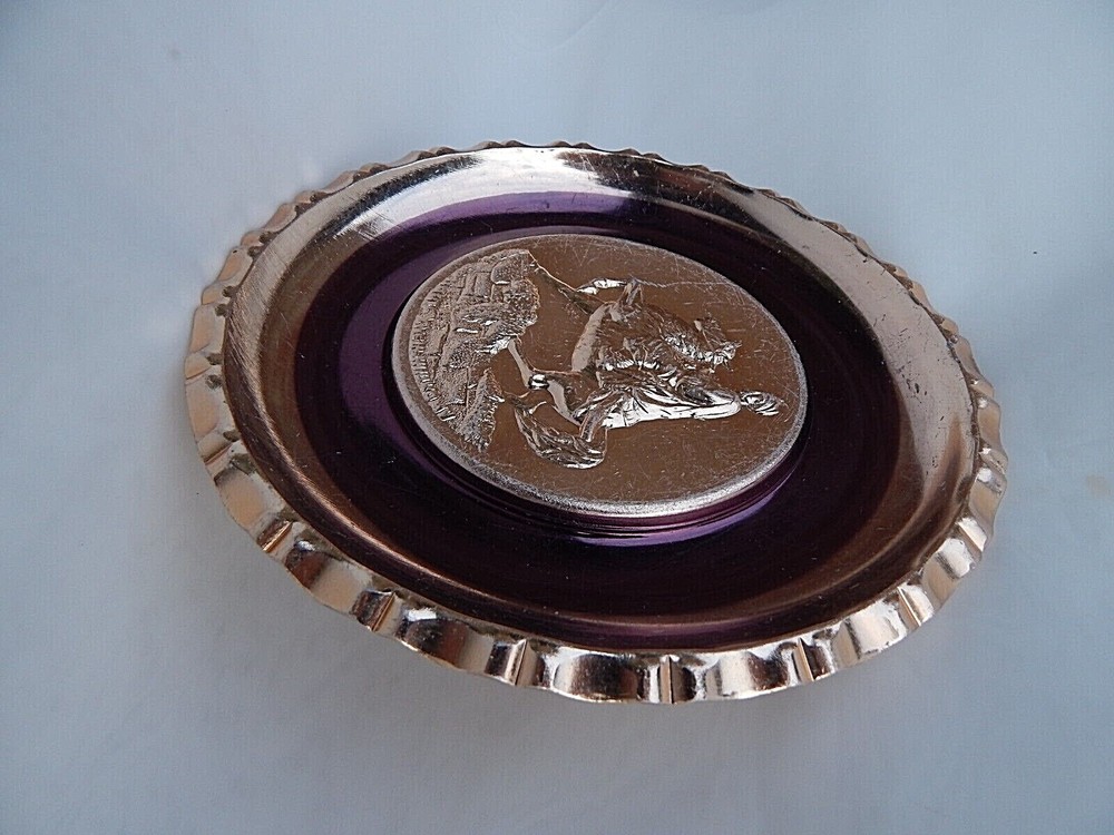 Ashtray USSR Vintage Aluminum Soviet 1970-80 "Bohdan Khmelnytsky"
