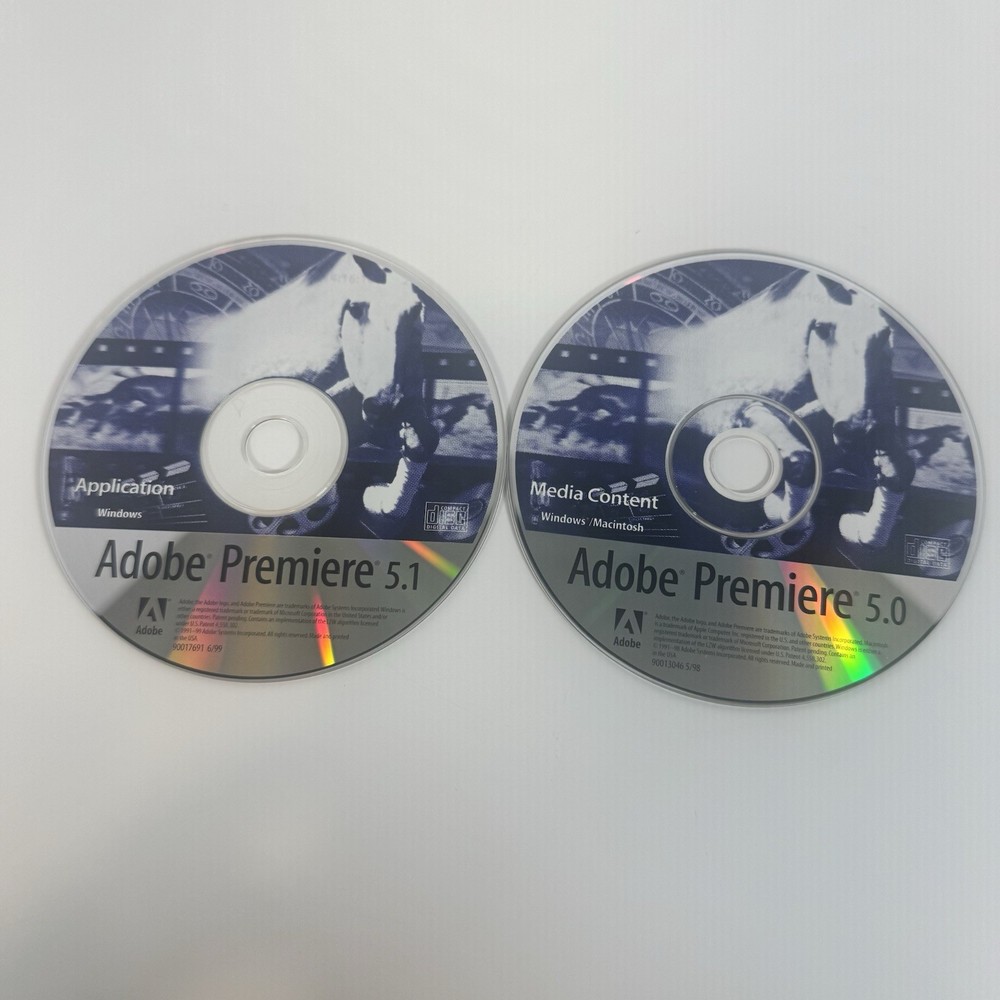 Adobe Premiere 5.0 / 5.1 2 CD And Serial Numbers For Windows