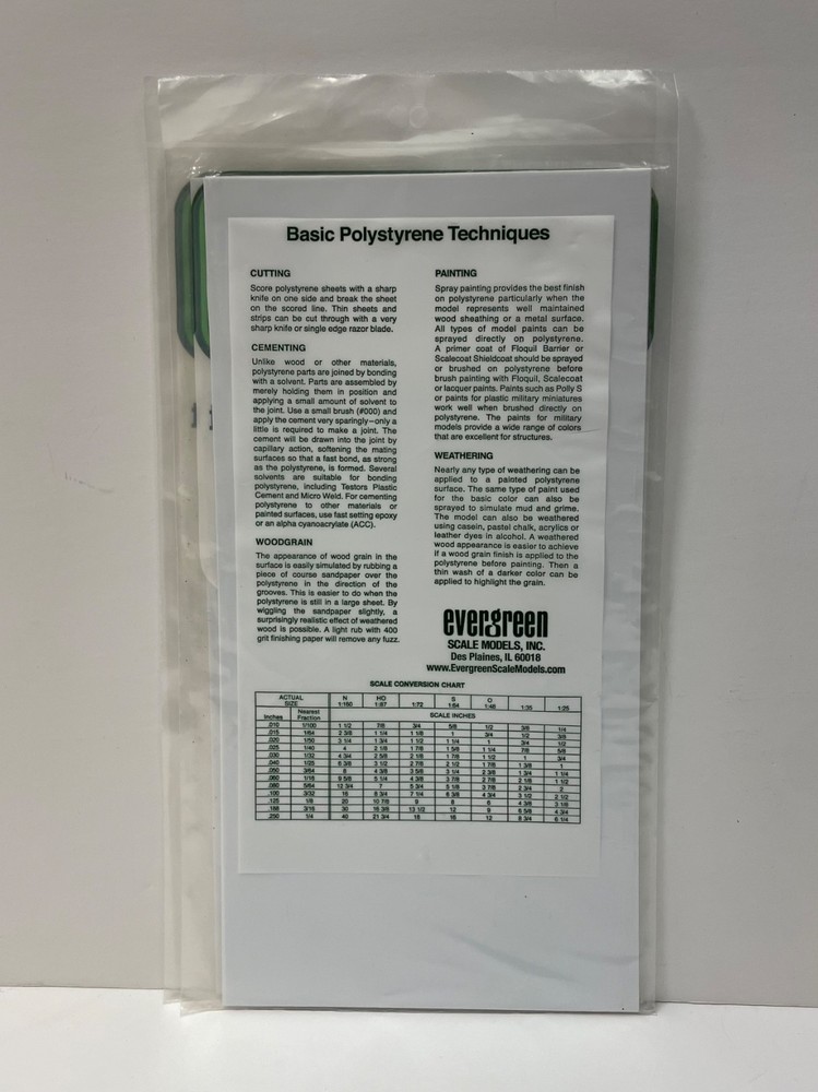 Evergreen scale model’s Polystyrene Sheets Pack of 3