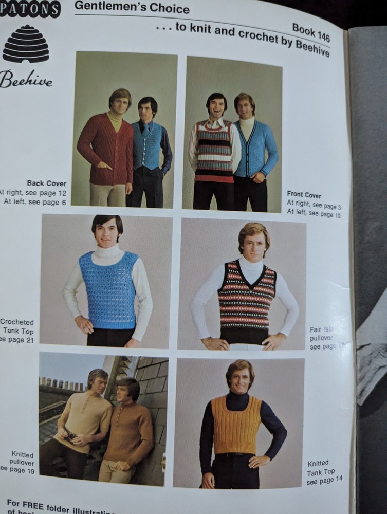 Vintage Beehive Patons Knitting Patterns Adults Sweaters 5 Booklets