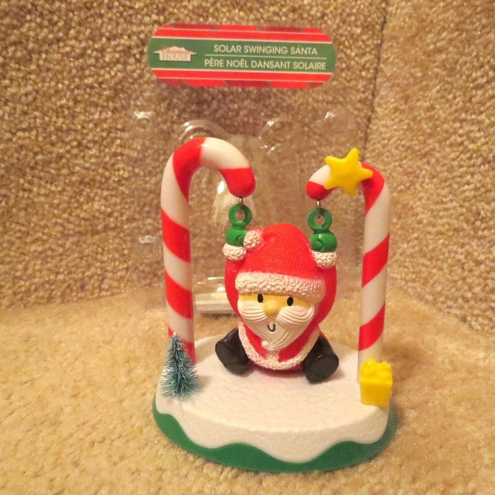 Solar Swinging Santa on Candy Canes