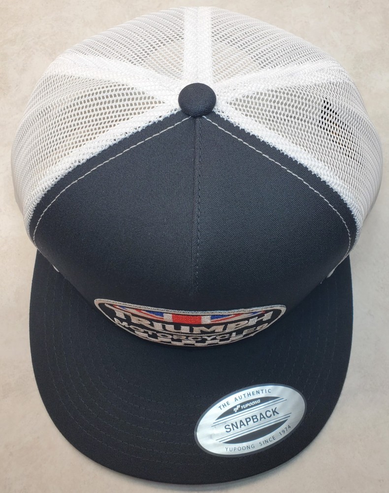 Triumph Motorcycles Embroidered Patch Trucker Hat/YP Classics 6006 Black/White