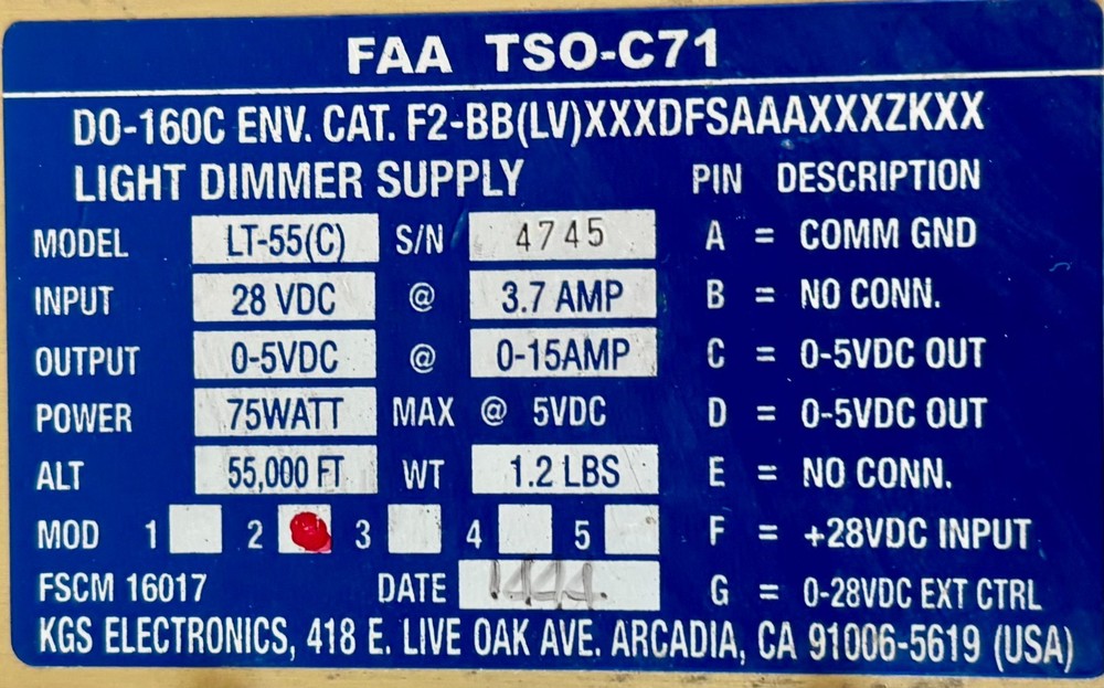 Light Dimmer Supply LT-55(C) Removed Working