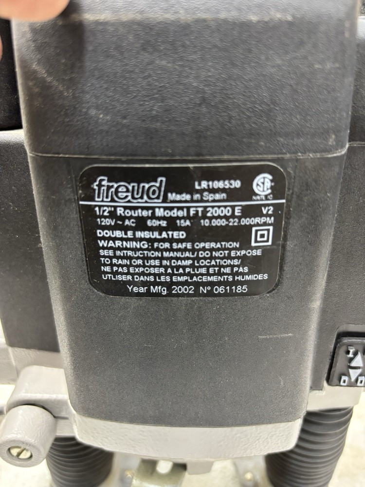 Freud Variable Speed Plunge Router Model FT-2000E tool professional Table Mount