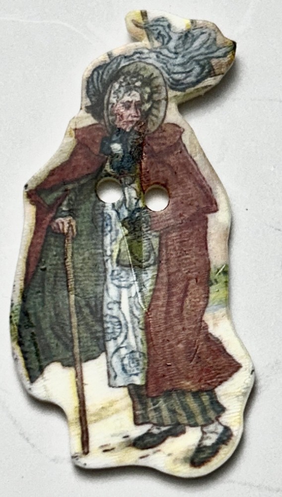 A Thermoplastic Button Deaf Martha/Kate Greenaway #466