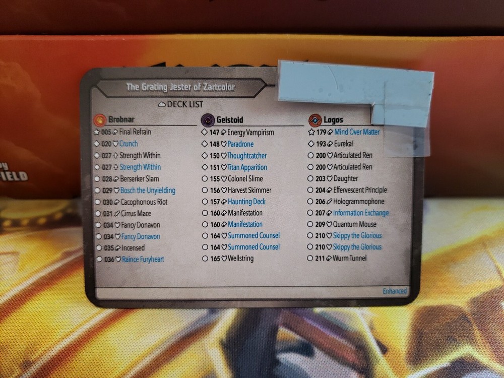 Unscanned Keyforge Aember Skies Deck - Brobnar Geistoid Logos