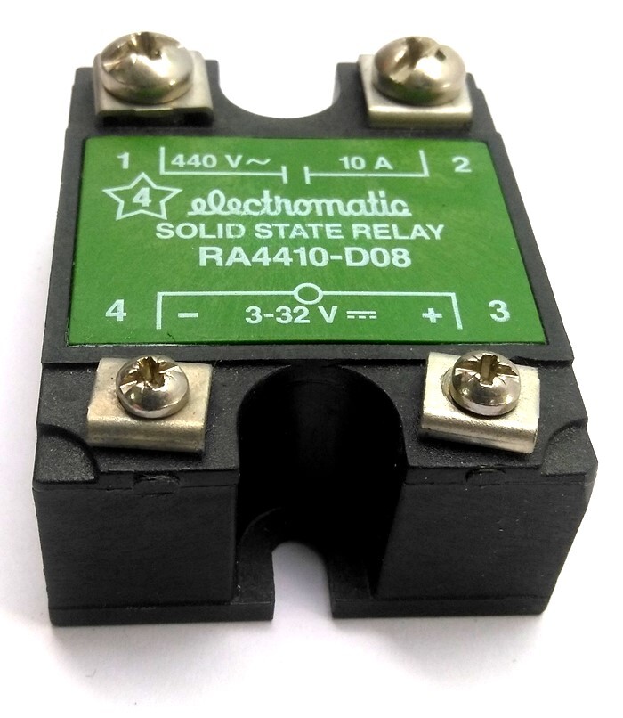 Electromatic RA4410-D08 Solid-State Relay, Control: 3-32VDC, Output: 440VAC 10A