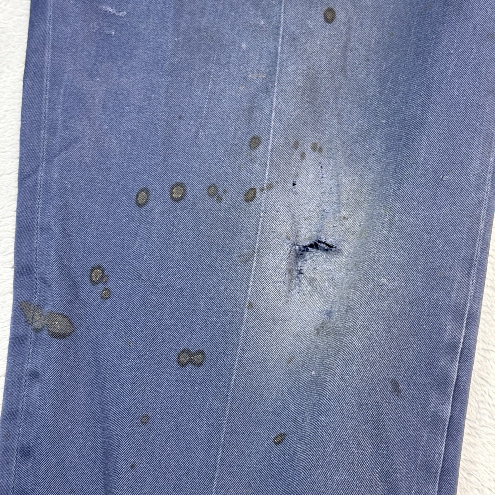 Vintage Lee Chetopa Twill Sanforized Pants Men Fits 34X28 Blue Thrashed Stained