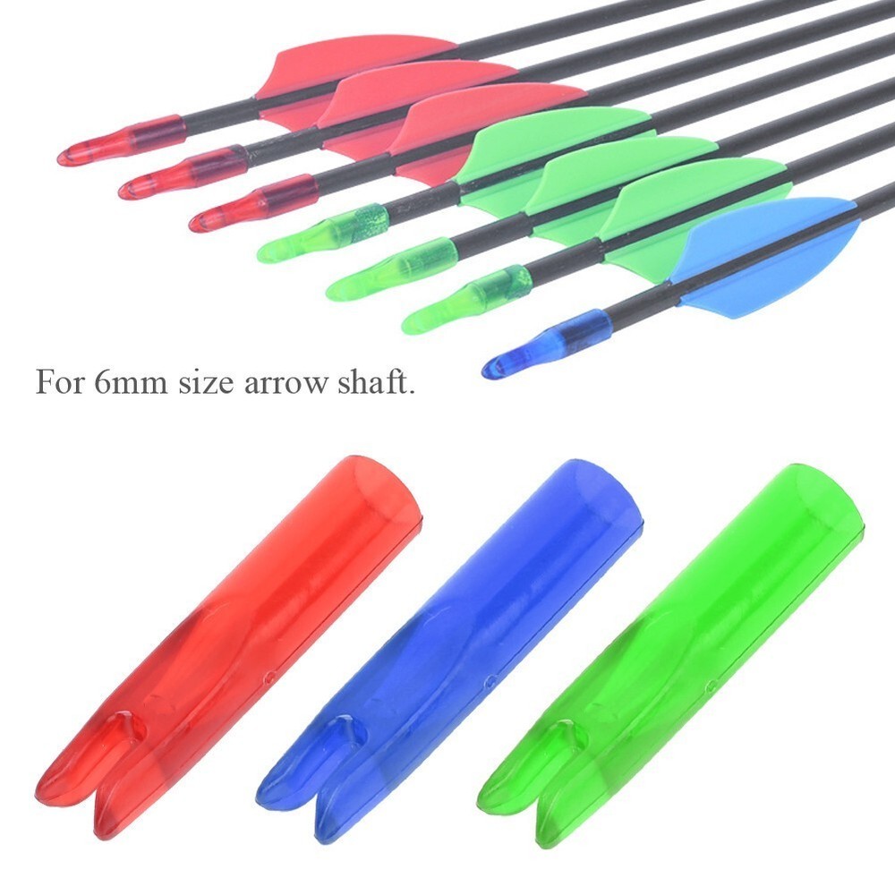 50Pcs Portable Plastic Bow Nock Insert Tail Archery Accessory for 6mm