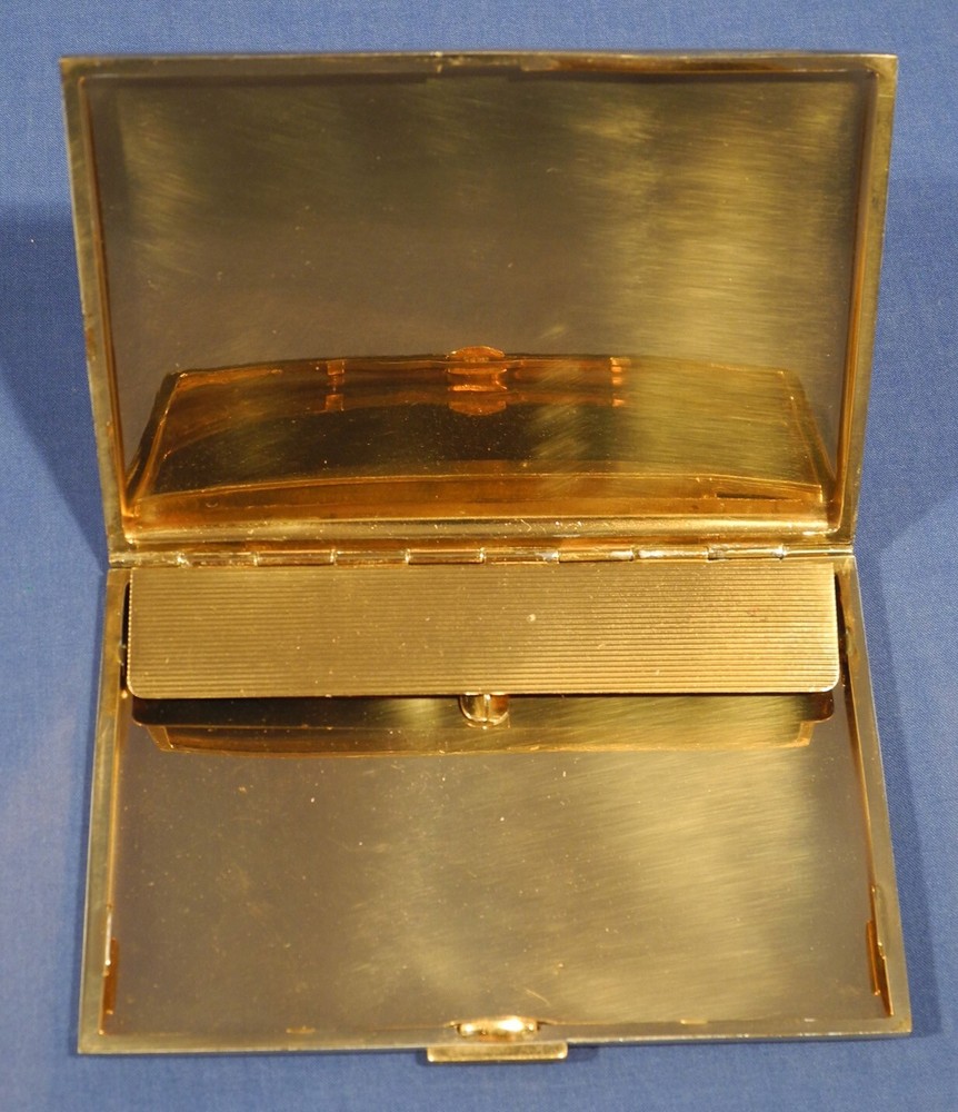 Vtg WWII 1945 Army Cigarette Case Map of Germany Sweetheart Officer's Occupation